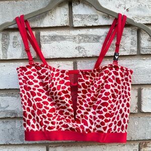 Victoria’s Secret Very Sexy Corset Bra Size XS Red White Satin Convertible